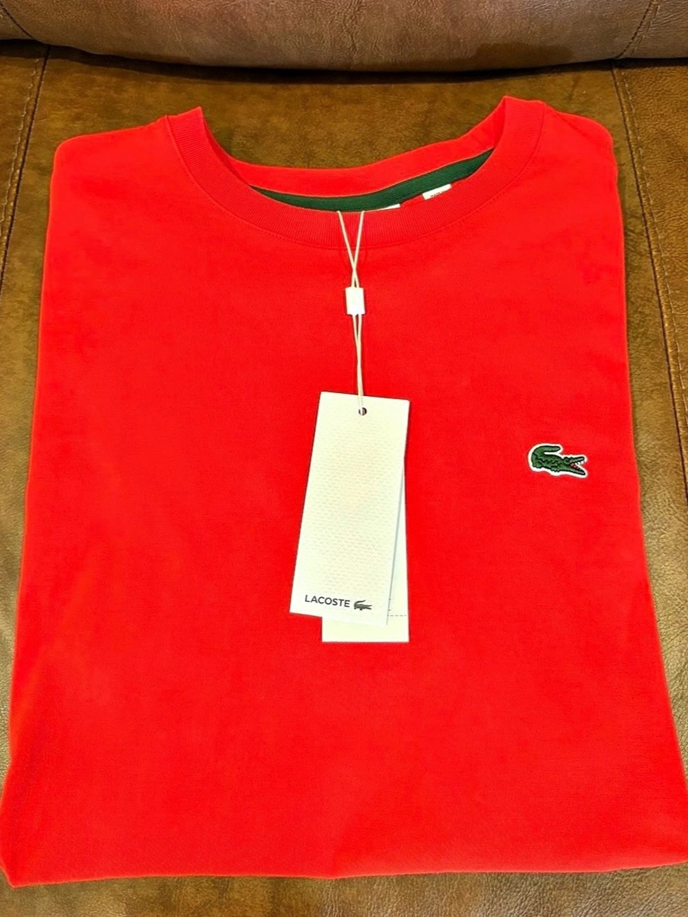 Lacoste Tape T-Shirt Red Short Sleeve Tee NWT